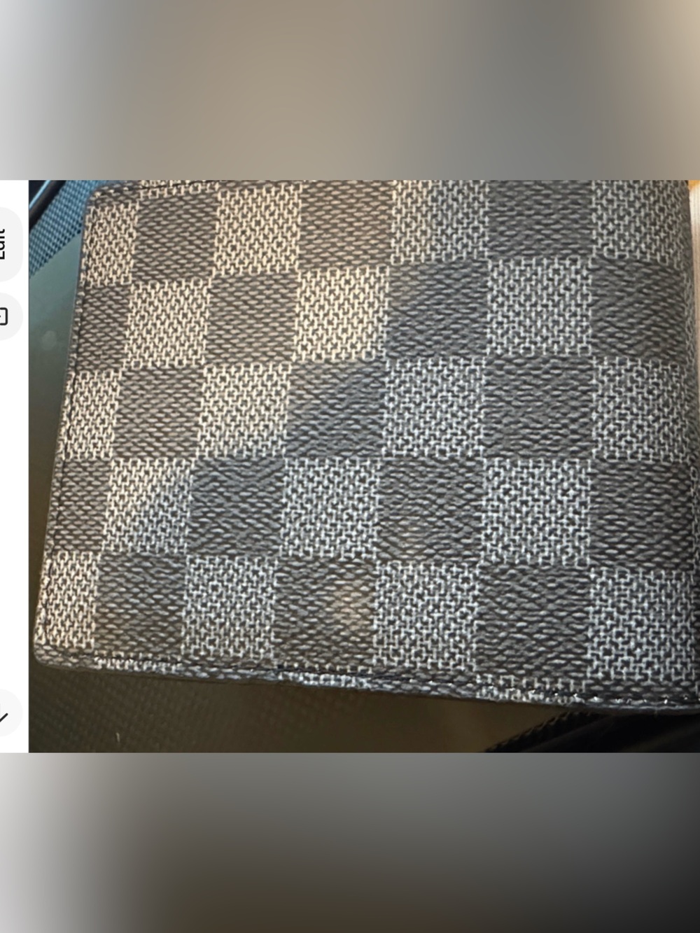 Damier Graphite Checkerboard Wallet - Black and Gray
